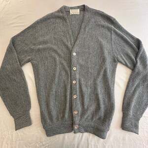 Vintage Lord Jeff Jefflinks Gray Acrylic Cardigan Sweater (L)